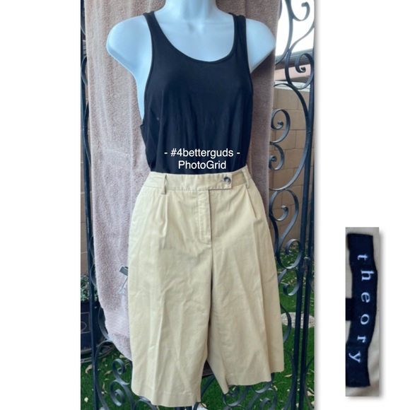 Theory Bermuda Cotton Chino Shorts Women Size 10 - Picture 1 of 14